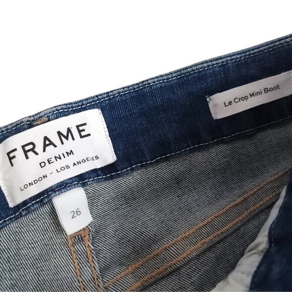 FRAME Denim Jeans Le Crop Mini Boot Reverse Overlock Cuff in Clifton - Picture 12 of 13